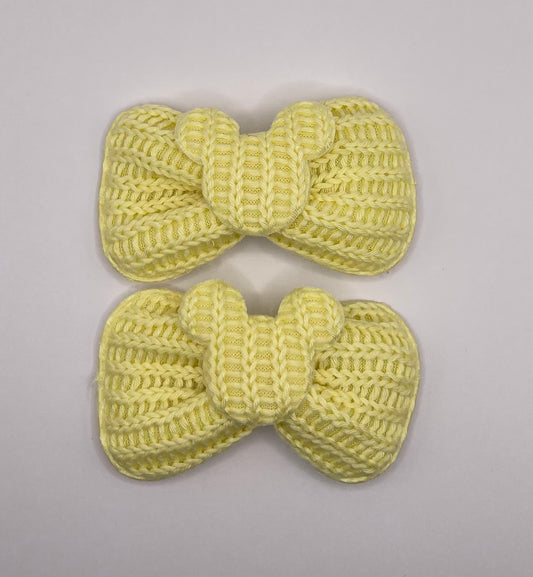 Two baby Minnie bows (yellow)