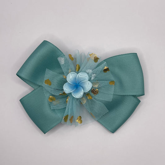 Flower bow (aqua green)