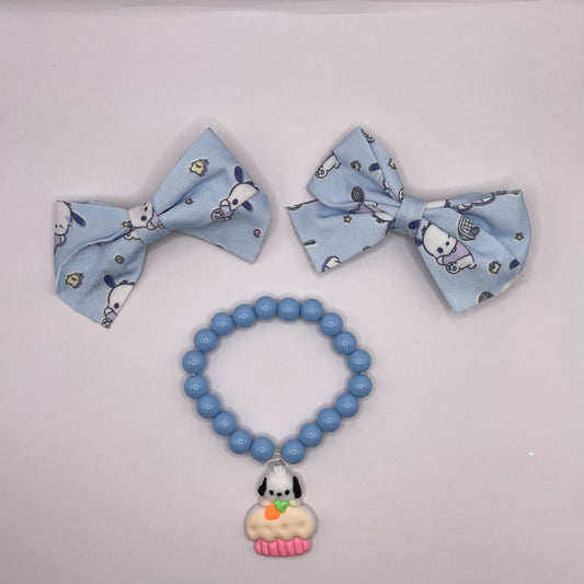 Two bows + bracelet set